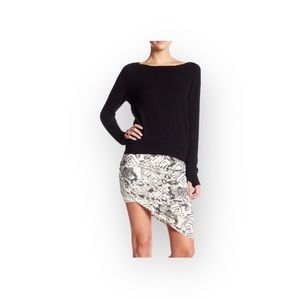 new Pam & Gela ✲ Asymmetric Drape Print Mini Skirt ✲ Hazy Stone Print ✲ Small